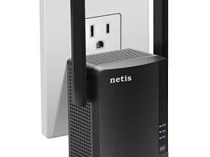 موسع نطاق واي فاي AC1200 - مكرر واي فاي ثنائي النطاق من Netis 1200Mbps 2.4 & 5GHz ، معزز إشارة لاسلكي مع منفذ Ethernet ، تصميم مقبس الحائط ، إعداد سهل ، يغطي ما يصل إلى 3000 قدم مربع و 32 جهازًا ، أسود