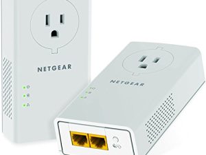 مجموعة محول باورلاين NETGEAR ، قابس جداري 2000 ميجابت في الثانية ، منفذا جيجابت إيثرنت مع ممر + مخرج إضافي (PLP2000-100PAS)