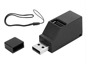 USB Hub ، 3 في 1 USB2.0 Splitter Hub ABS Mini Direct Plug-in Extender ملحقات الكمبيوتر ، مقسم USB مقاوم للاهتراء يدعم تطبيقات الأجهزة المختلفة (أسود)