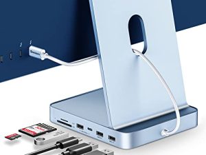 USB C Hub لـ iMac 24 بوصة 2021 ، محول Minisopuru USB Hub يدعم M.2 NVMe SSD 7 في 1 ملحقات iMac مع USB C 10 جيجابت في الثانية ، USB A 3.2 ، قارئ بطاقات SD / TF ، M.2 SSD (غير مضمن) ، أزرق.