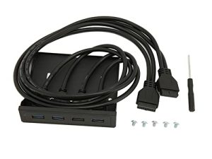 لوحة أمامية USB 3.0 Hub 4 منافذ ، 19 دبوس 3.5 بوصة لوحة أمامية تدعم التوصيل السريع ، لتوصيل أجهزة USB خارجية مختلفة