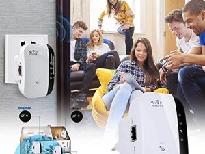 موسع شبكة WiFi جديد 2022 ، مضخم إشارة شبكة لاسلكية محسّن ، تغطية عن بعد لأجهزة متعددة منزلية وخارجية ، مكرر Wi-Fi سهل الإعداد ، من خلال مكرر موسع جهاز التوجيه الجداري