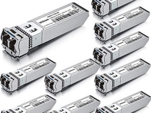 10GBase-LR Lite SFP + IR Transceiver ، 10G 1310nm SMF ، حتى 2 كم ، متوافق مع Cisco ، AXS13-192-02 (Cisco) ، Meraki ، Ubiquiti UniFi ، Mikrotik ، Netgear AXM764 ، D-Link ، Supermicro ، Broadcom. 10 عبوات