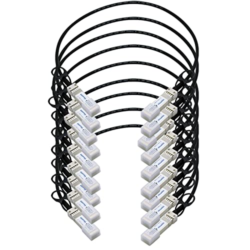 QSFPTEK 10pack 0.25m (0.82ft) 10G SFP + كبل Twinax ، كابل نحاسي مباشر (DAC) سلبي لـ Cisco SFP-H10GB-CU0.25M ، Meraki ، Ubiquiti ، Mikrotik ، Fortinet ، Netgear ، Supermicro QSFPTEK 10pack 0.25m (0.82ft) 10G SFP + كبل Twinax ، كابل نحاسي مباشر (DAC) سلبي لـ Cisco SFP-H10GB-CU0.25M ، Meraki ، Ubiquiti ، Mikrotik ، Fortinet ، Netgear ، Supermicro