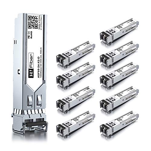 1.25G Multimode SFP LC Module، 1000Base-SX SFP Transceiver، MMF 850nm، 550m، DDM، for Cisco GLC-SX-MMD، Meraki MA-SFP-1GB-SX، Ubiquiti UniFi UF-MM-1G، Intel، Netgear والمزيد ، 10 عبوات 1.25G Multimode SFP LC Module، 1000Base-SX SFP Transceiver، MMF 850nm، 550m، DDM، for Cisco GLC-SX-MMD، Meraki MA-SFP-1GB-SX، Ubiquiti UniFi UF-MM-1G، Intel، Netgear والمزيد ، 10 عبوات