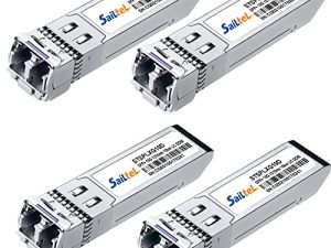 10G Gigabit Single Mode SFP + LC Module، 10G 1310nm SMF، up to 10 km، DDM، 10GBase-LR Fiber Transceiver، متوافق مع Cisco، Ubiquiti، Mikrotik، Netgear، Dlink، Linksys and More (4 Pack)
